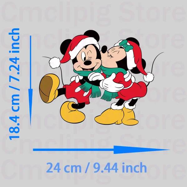 Рождественские нашивки с изображением Минни Маус самоклеящиеся виниловые