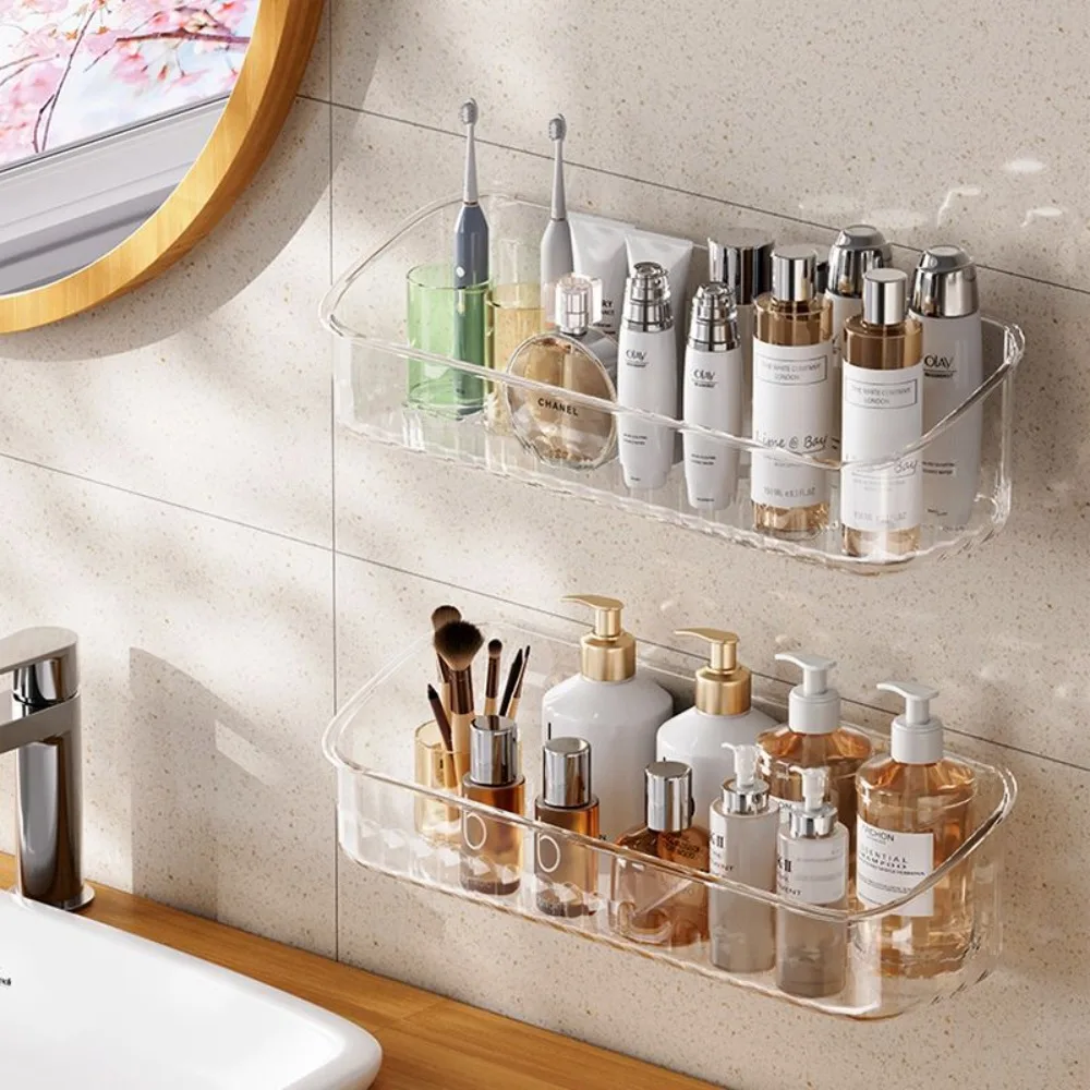 Прозрачный настенный органайзер для ванной комнаты Кухонный Контейнер хранения