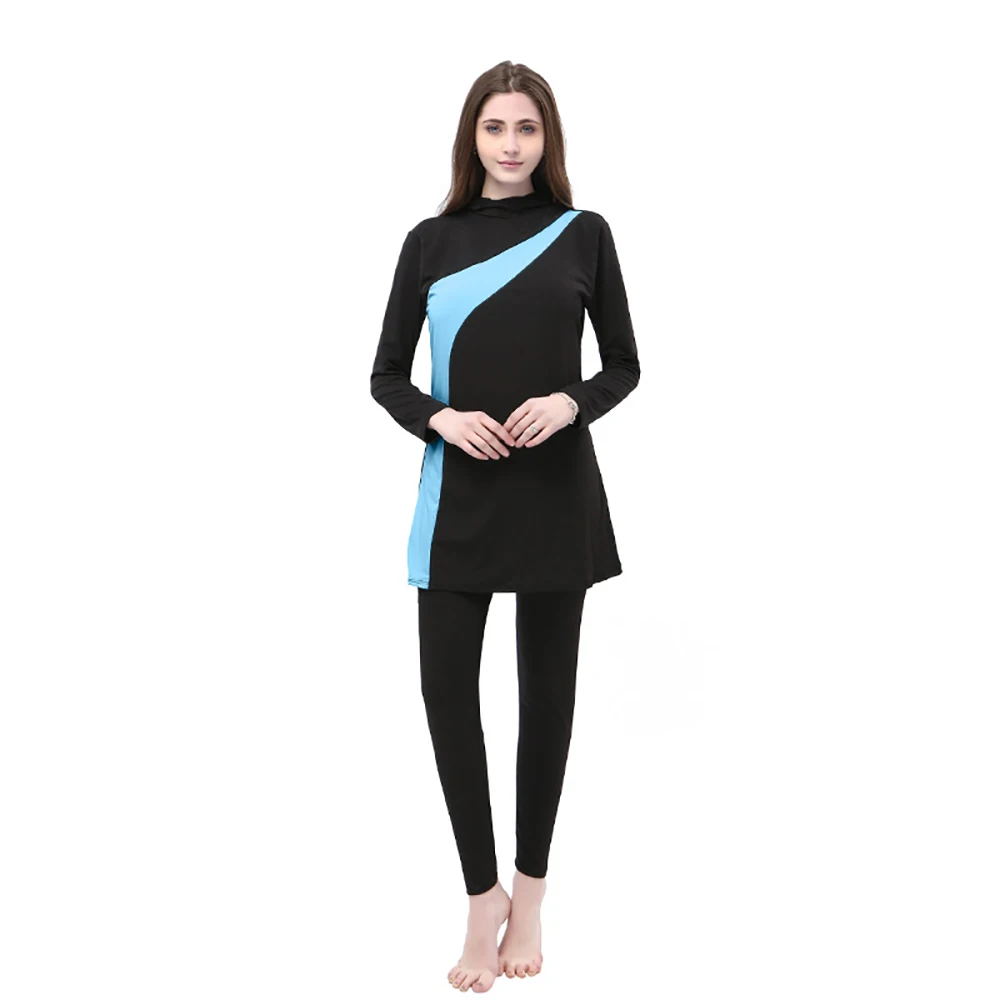 

2022 Modest Swimsuit With Skirt Borkini Mujer Islamico Long Sleeve Muslim Swimwear Women Islamic Swimming Suit Bathing Suit