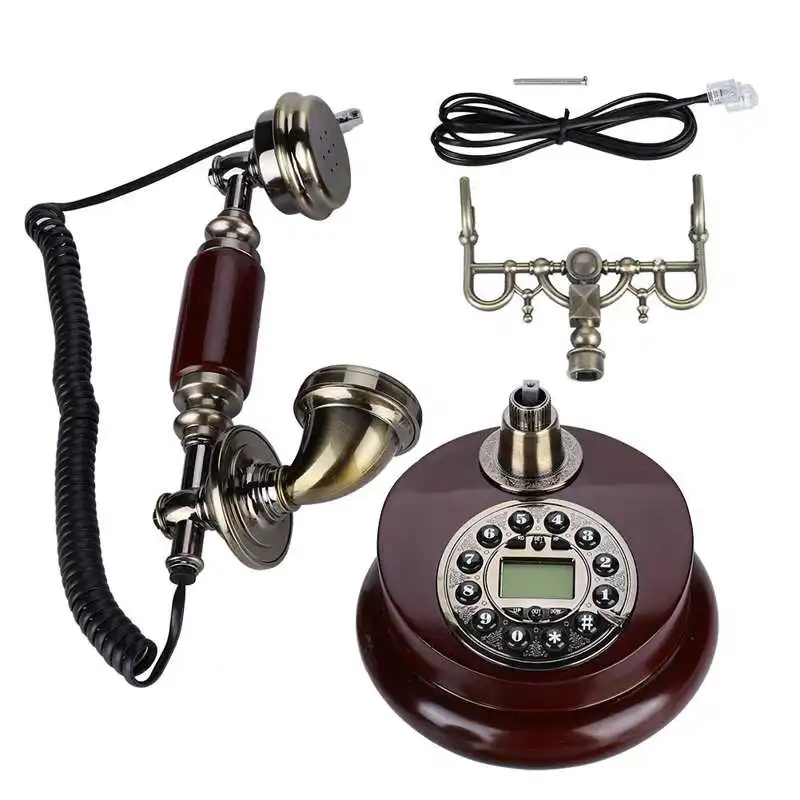 

Antique Corded Telephone Fixed Digital Retro Phone Button Dial Vintage Decorative Rotary Dial Telephones Landline for Home