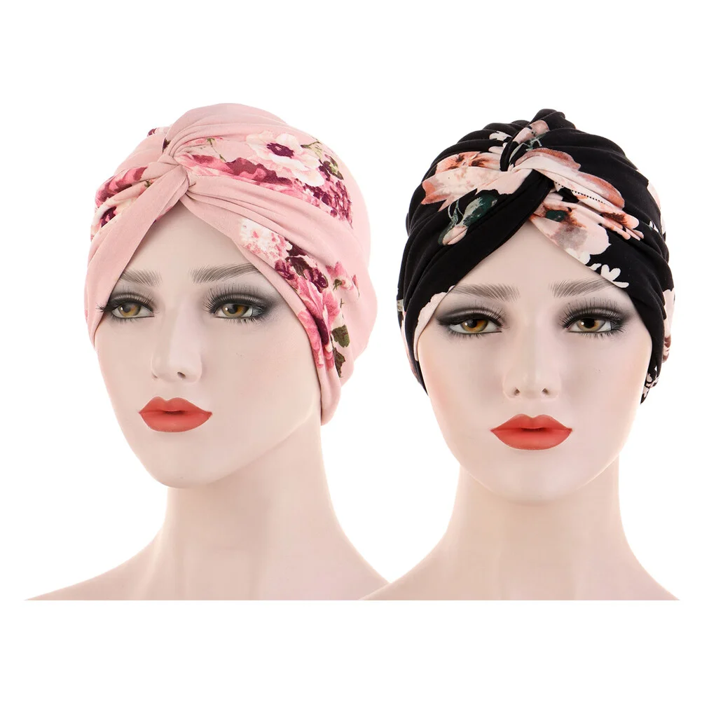 

2 Pcs Hair Handkerchiefs Women Sweat Band Turbano Scarf Cap Muslim Frosted Camouflage Beauty Miss