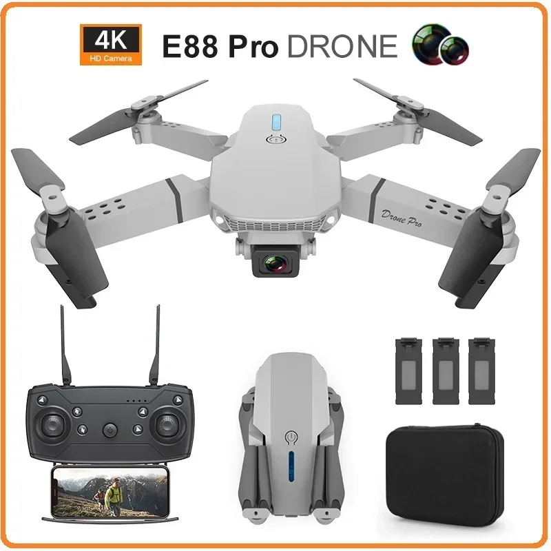 

HJ New E88 Pro WIFI FPV E525 Drone Phone APP Control 1800Mah Battery With Wide Angle HD 4K 1080P Camera RC Foldable ToyToy