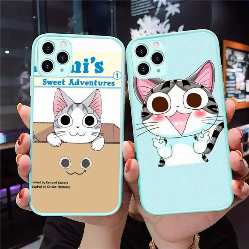 

Чехол для телефона Chi Cat Sweet Home, синий прозрачный матовый чехол для IPhone 7 8 11 12 S Mini Pro X XS XR MAX Plus, защитный чехол