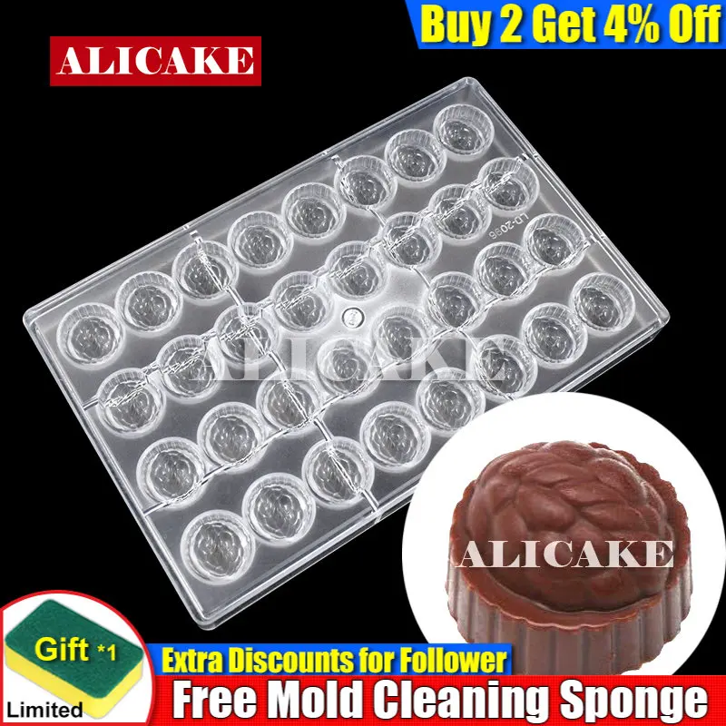 

10g Walnut Candy Polycarbonate Chocolate Mold Cake Fondant Confectionery 32 Cavity Mold for Chocolates Mould Baking Pastry Tools