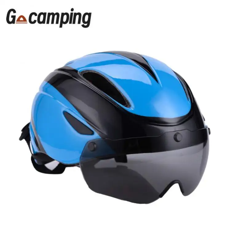 

Cycling Helmet With Visor Magnetic Goggles Men Women EPS Integrally-molded Breathable Helmet Road Bike Riding Helmet