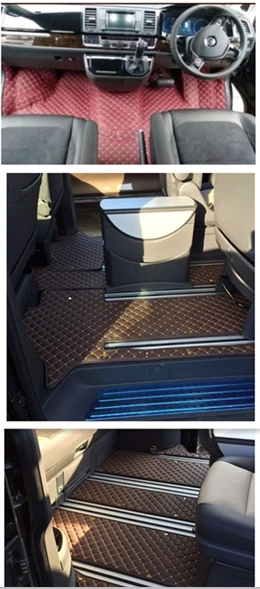

Custom full set car floor mats for Right Hand Drive Volkswagen Multivan T6 T5 2022-2003 6 7 seats waterproof durable carpets