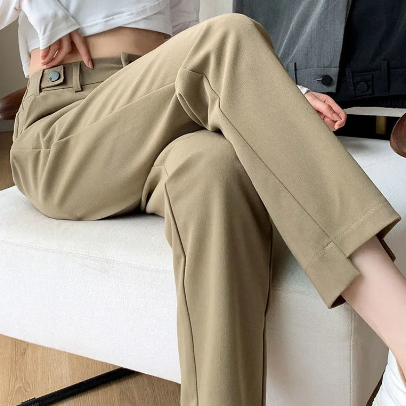 

Black Suit Harem Pants Women 2022 Spring Autumn Loose Slim Straight Pants Trendy All-Matching Draped Casual Trousers Women