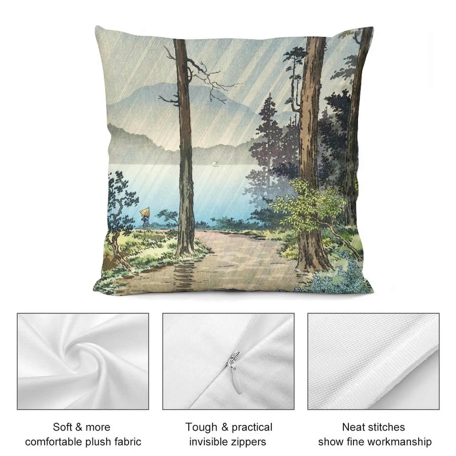 Подушка декоративная Tsuchiya Koitsu утренний дождь у Hakone новый год