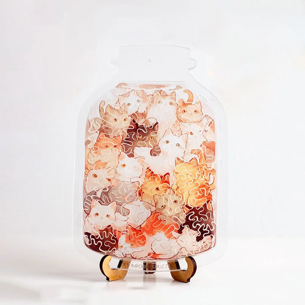 Плоская головоломка с рисунком кота бутылка желаний детские рождественские