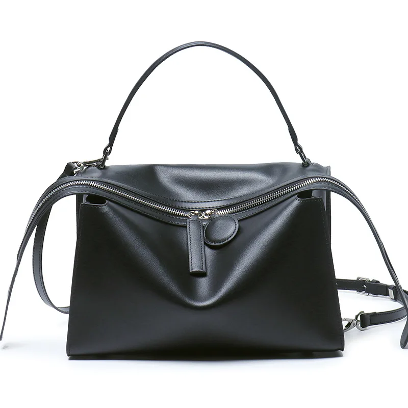 Cowhide women's shoulder bag soft quality vintage large women's handbag
