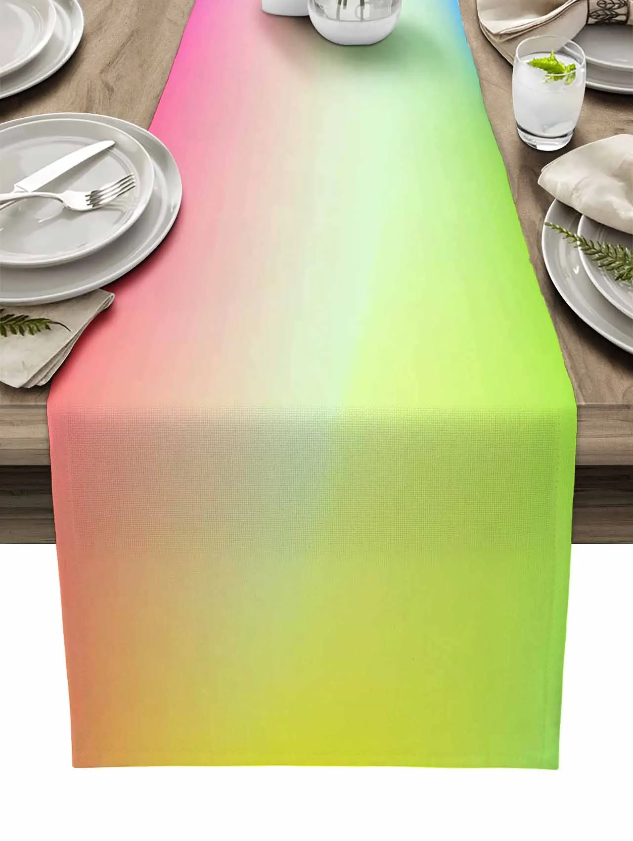 

Spring Color Gradient Texture Table Runner Table Flag Home Party Decorative Tablecloth Table Runners For Wedding