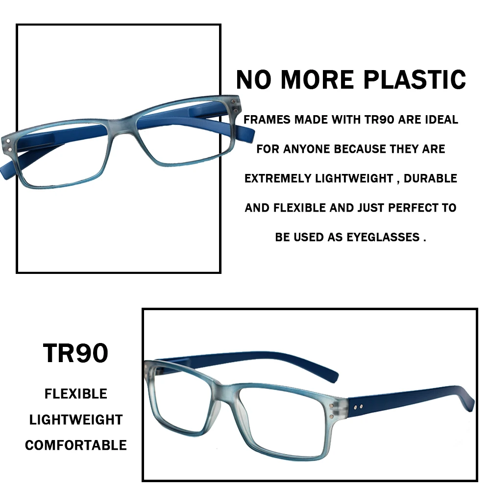 Очки для чтения женщин и мужчин пружинные петли квадратная диоптрийная лупа очки