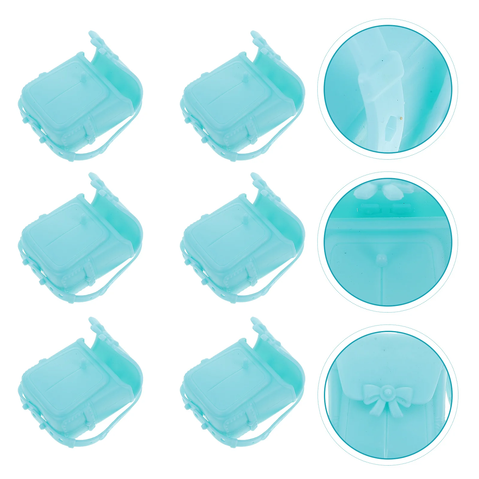 

6Pcs Small Doll Backpack Models Mini School Bag Ornaments Doll House Decorations