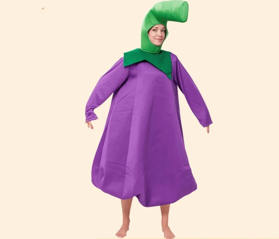 

Halloween Food Party Costume Adult Cosplay Purple Eggplant Carnival