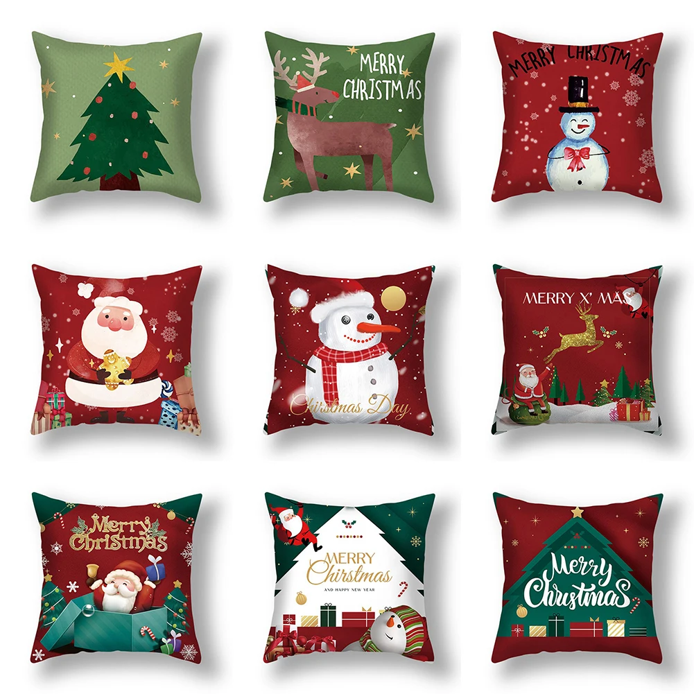 

Christmas Cushion Cover Pillowcase Xmas Pillow Case Sofa Home Decorations For Home Ornament Happy New Year Christmas Decor