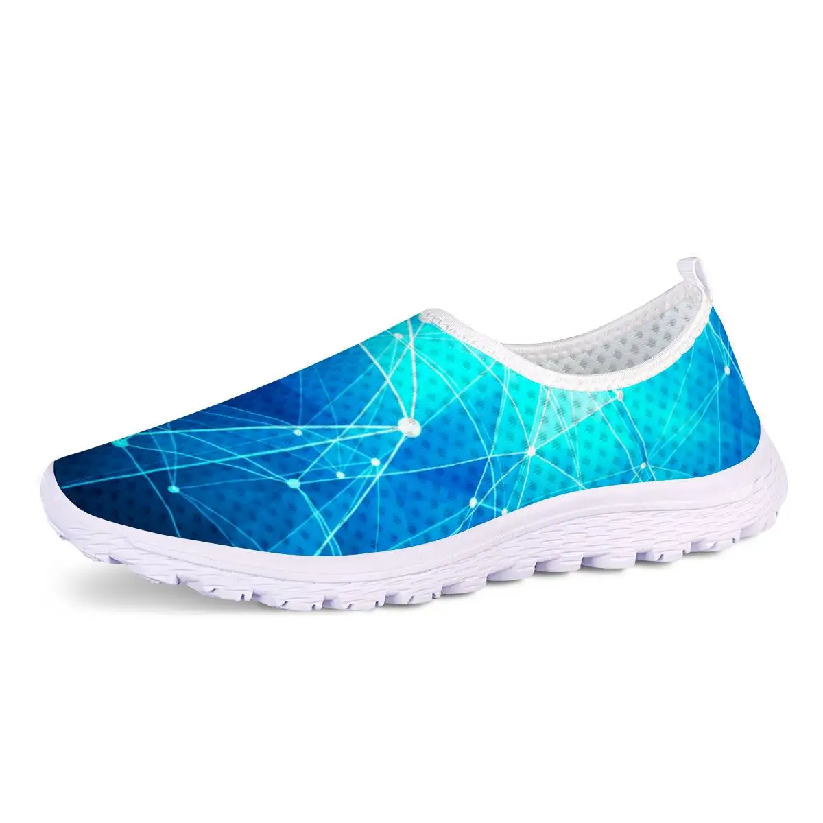 ADVOCATOR Geometry Print 2022 Summer Mesh Woman Flats Shoes Slip-on Ladies Sneaker Shoes Breathable Zapatos Free Shipping