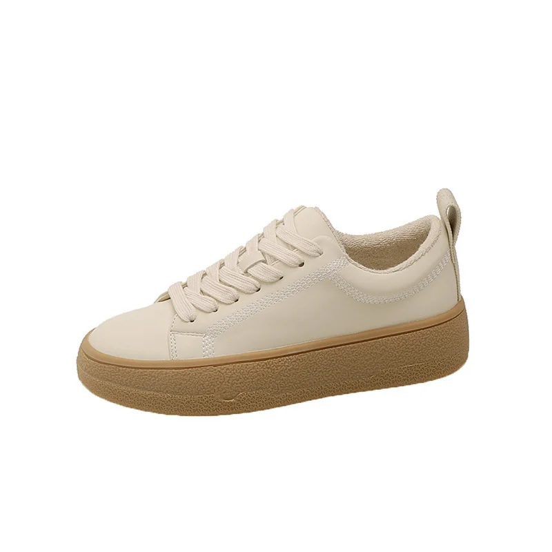 

Женские кроссовки на толстой подошве, повседневные спортивные кроссовки с круглым носком, на плоской подошве, со шнуровкой спереди, в Корей...