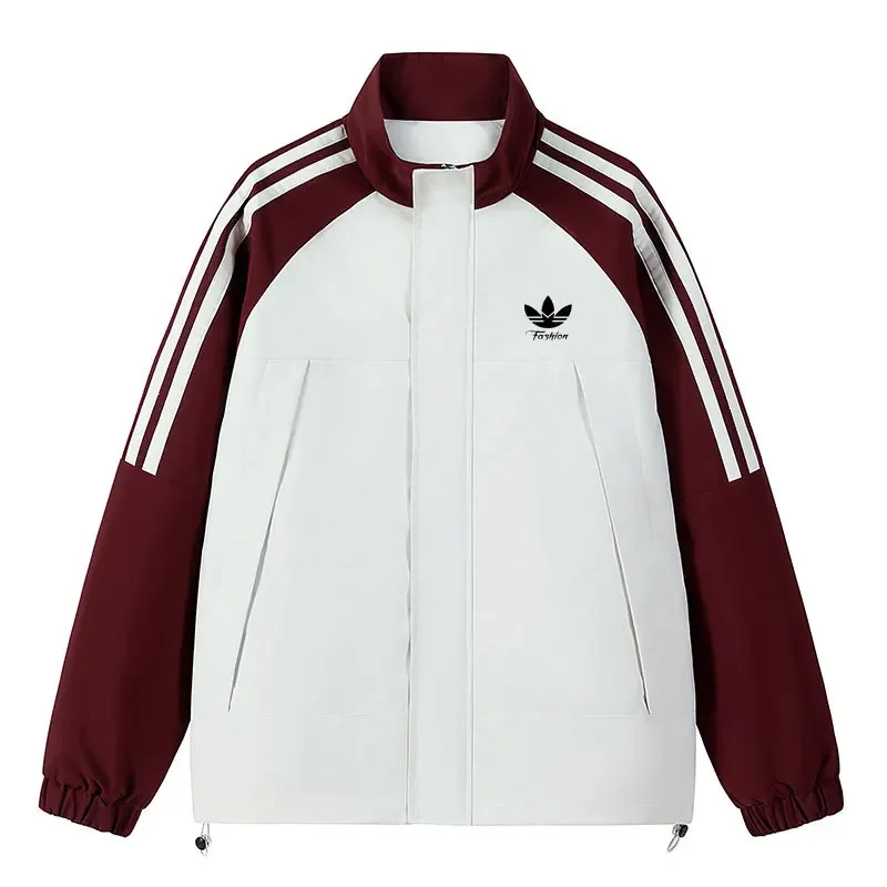 Осенняя куртка с тремя листьями и травой новый стиль американский свободный крой