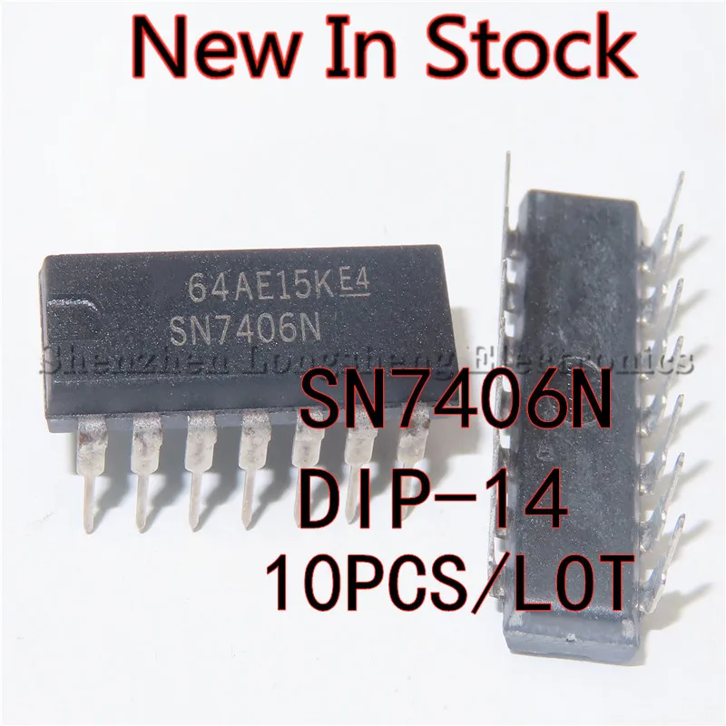 

10PCS/LOT NEW SN7406N SN7406 HD7406P DIP-14 Six Inverting Buffer/Driver In Stock