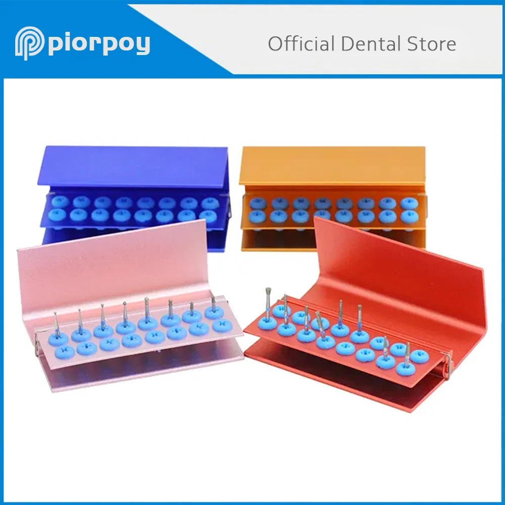 

PIORPOY 16 Holes Dental Bur Holder Endo Disinfection Box For RA FG Burs Scaler Tips Block Dentistry Organizers Sterilizer