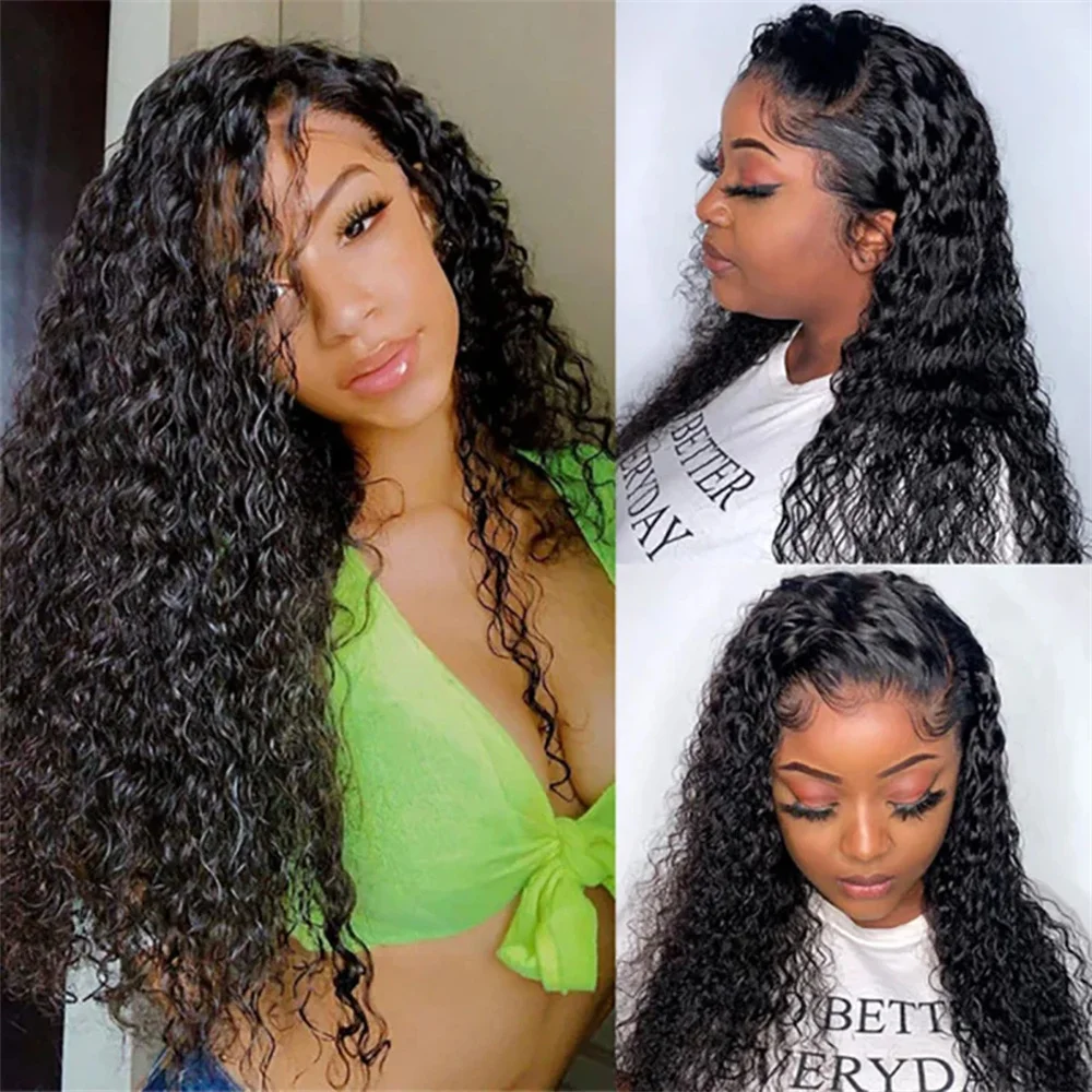 EMOL Kinky Curly Human Hair Frontal Wig 13x4 Кружевной фронтальный парик со швейцарской кружевной