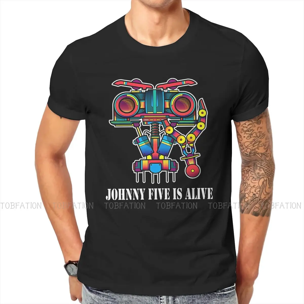 

Short Circuit Johnny 5 Film The Alive Johnny Five Is Alive Tshirt Graphic Men Summer Men's Streetwear Cotton Harajuku T Shirt
