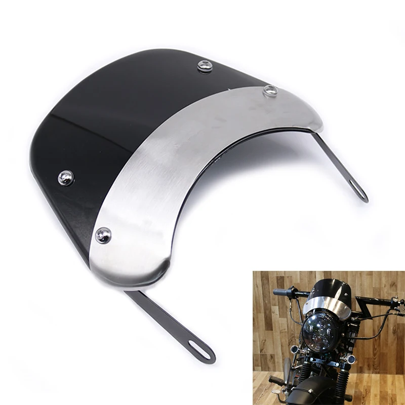 Черное ветровое стекло для мотоцикла 5 и 7 дюймов в стиле ретро круглые фары YAMAHA XJR