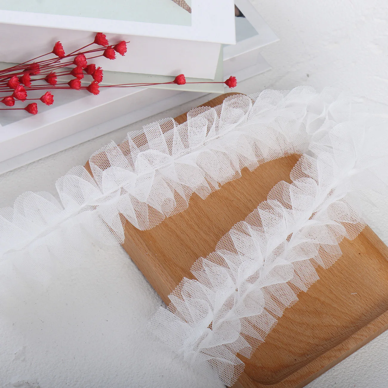 6 см двухрядная многослойная сетчатая кружевная бейка с 3D складками для одежды