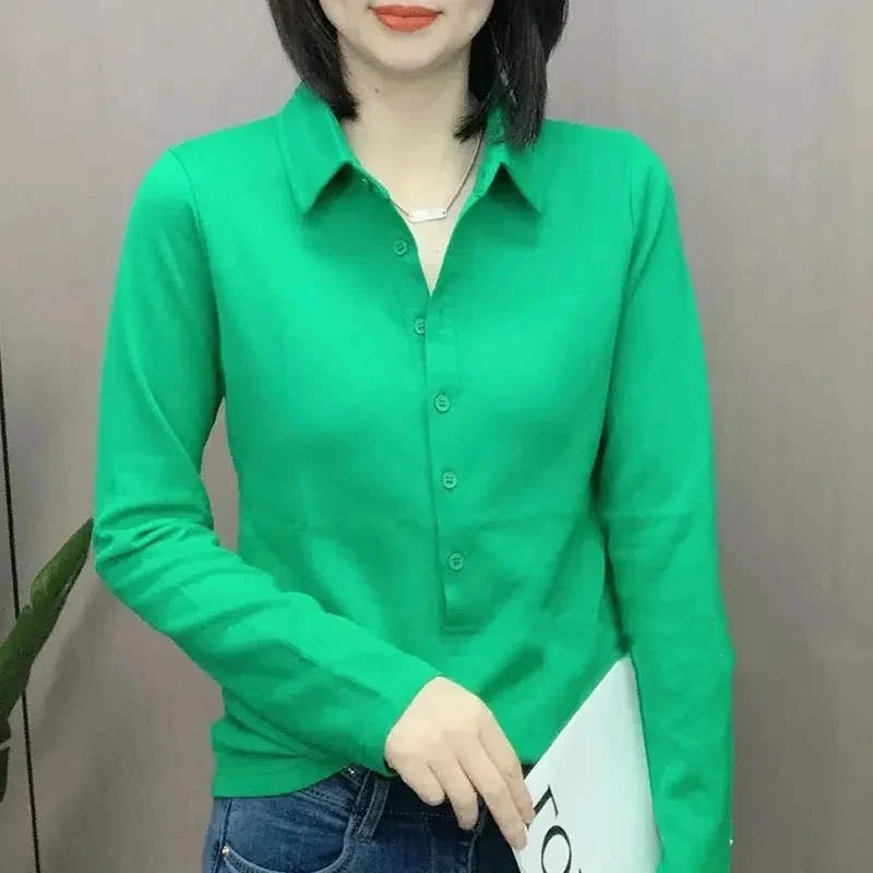 Блузка женская с длинным рукавом модная повседневная универсальная тонкая