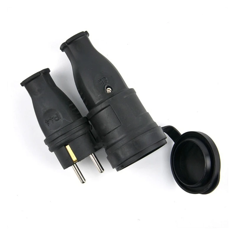 

2P+E European High-power Rubber Industrial Male&Female Plug Socket 16A 220V-250V Dropship