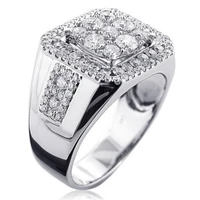 business style silver color square full crystal mens rings banquet fashion party wedding engagement ring jewelry free shipping