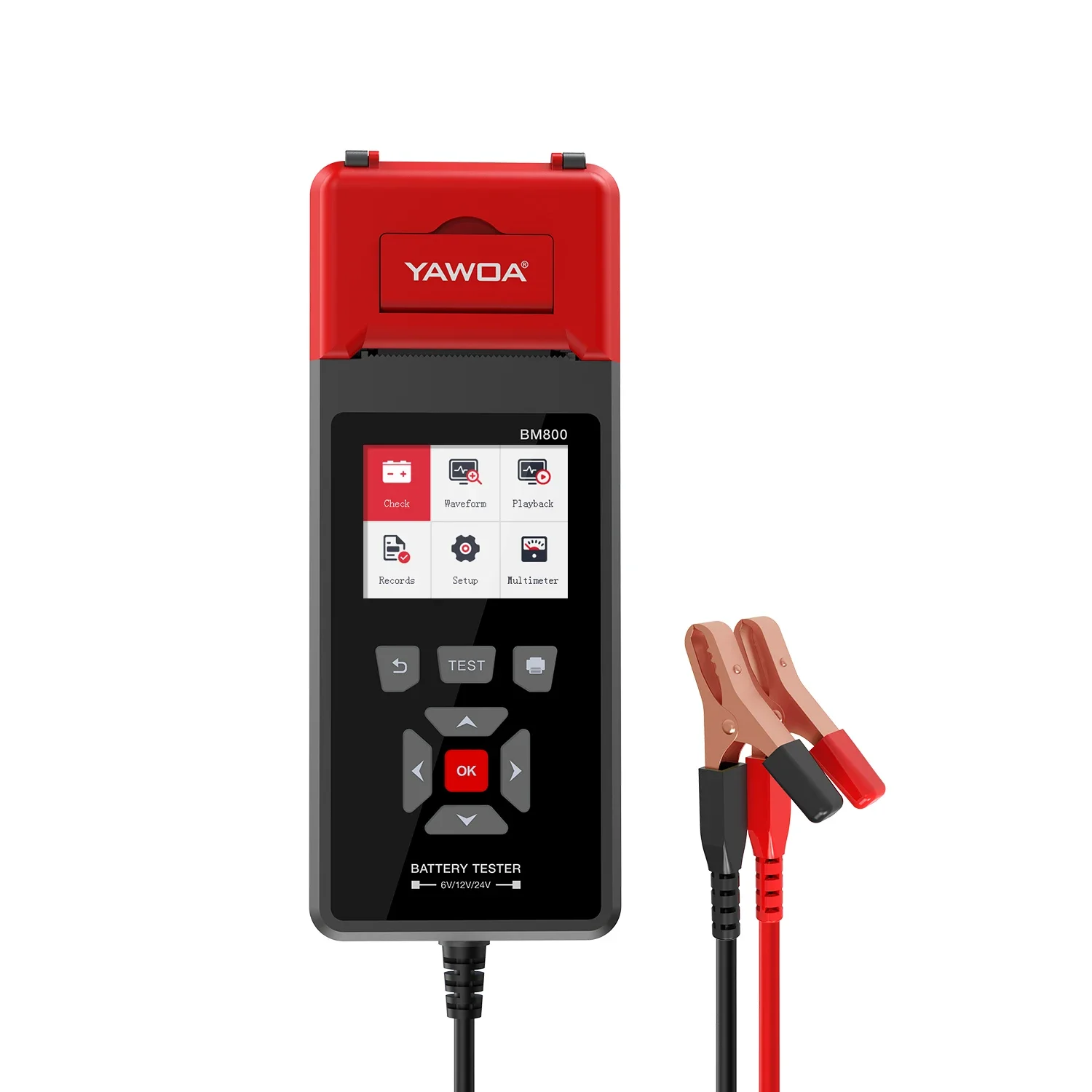 Тестер автомобильного аккумулятора BM800 с принтером анализатор 6 В 12 24 тест на