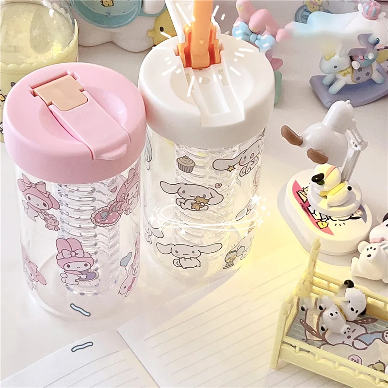 

Милая мультяшная Милая портативная соломинка для фруктового чая Sanrio Mymelody Cinnamoroll, стеклянная чашка, аниме плюшевые игрушки для девочек, пода...