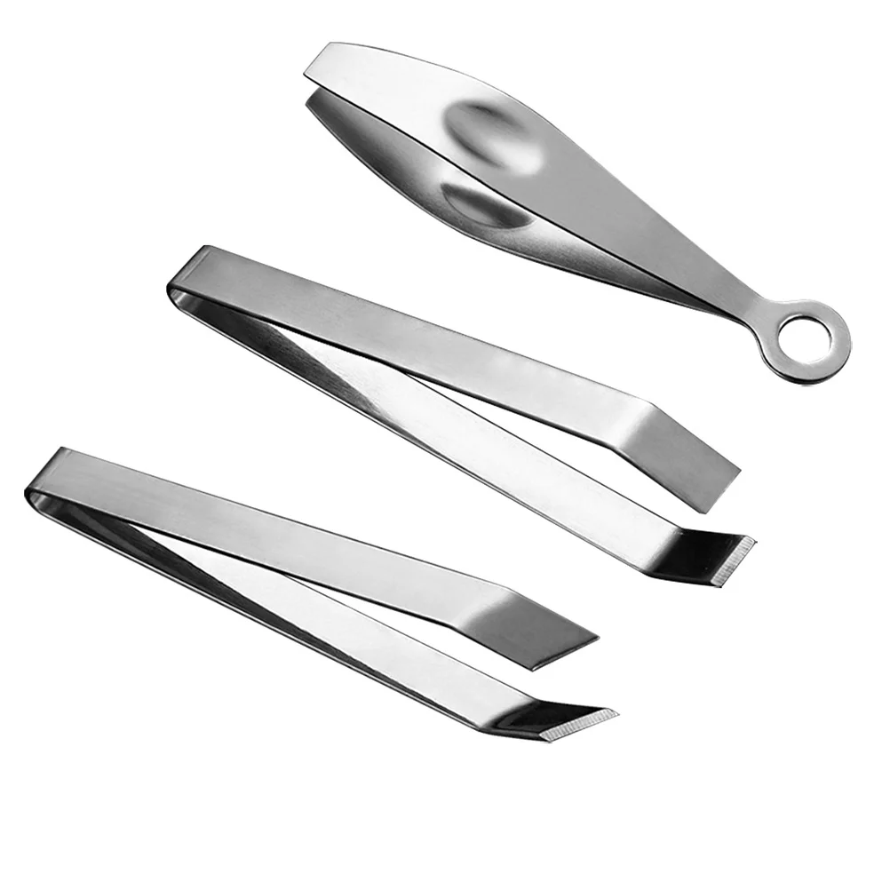 

3pcs Tweezers Stainless Steel Flat and Slant Tweezers Remover Tool Kitchen Gadgets
