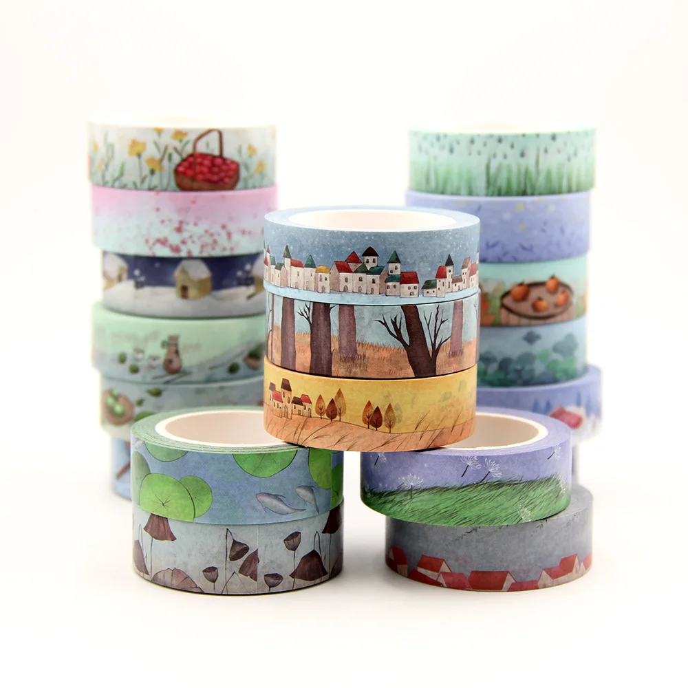 

A301~A318 1PC Follows Leaves Trees Snows washi tape 10m Flowers Masking Tapes Decorative Stickers DIY Stationery School Supplies