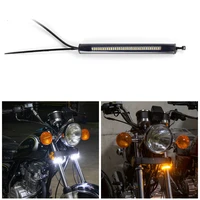 2pc universal led motorcycle turn signal light drl amber white moto flasher ring fork strip lamp flashing blinker 12v