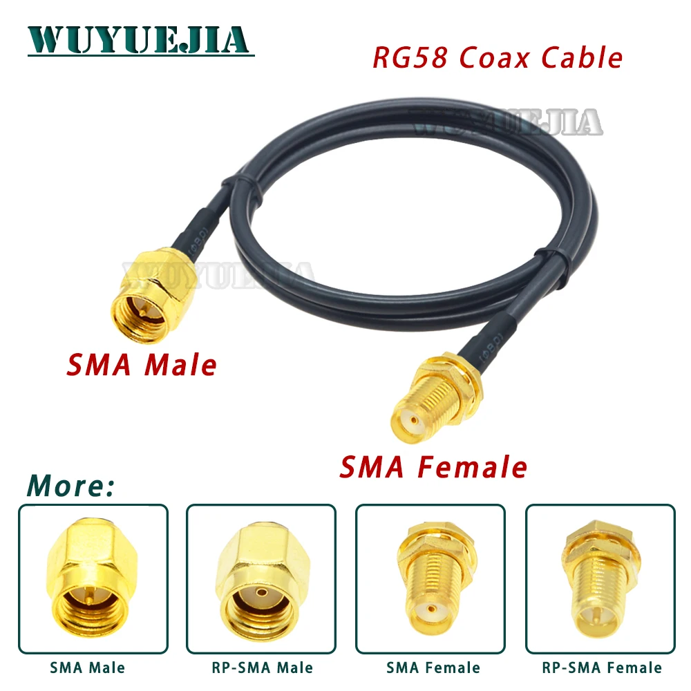 

SMA Male Female to SMA Female Male RG58 50ohm Coaxial Cable RP SMA Plug WiFi Antenna Extension Cable Connector Adapter Pigtail