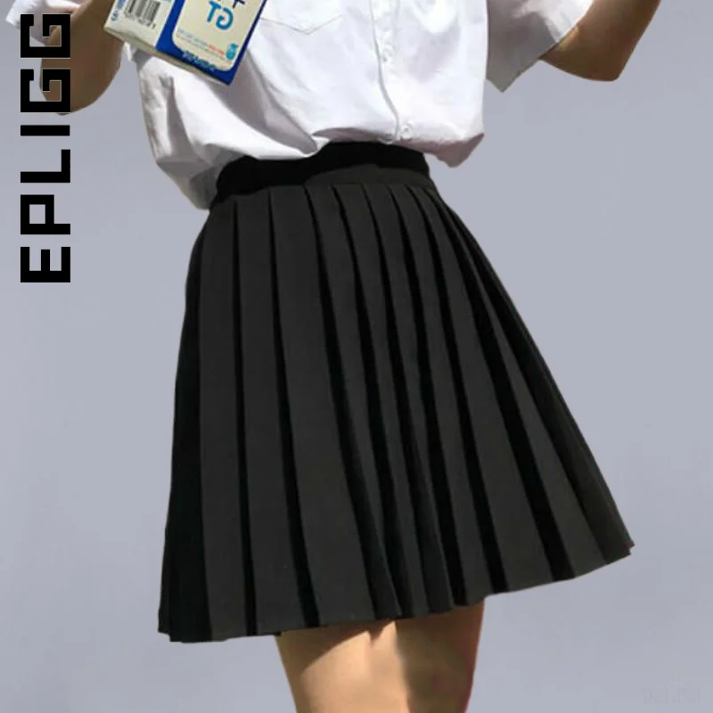 

Юбка Epligg Женская плиссированная с высокой талией, повседневная универсальная модная однотонная трапециевидная юбка в Корейском стиле, кор...