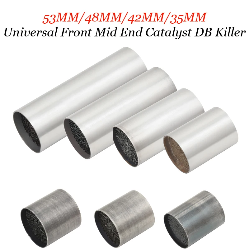 

For Motorcycle Full System Exhaust Muffler Silencer Noise Sound Eliminato Universal Motorcycle 35/42/48//53MM Catalyst DB Killer