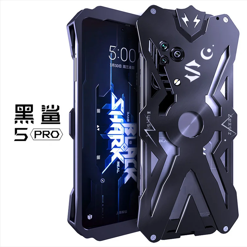 Hot Luxury New Thor Punk Aluminum Bumper Metal Shockproof Armor Defender Case For black shark 5 pro Shockproof Heavy Duty Cover