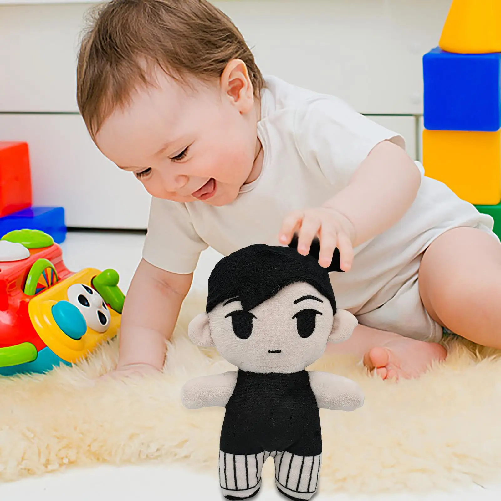 Мягкая игрушка Omori изящная Солнечная игра мягкая плюшевая ткань черные волосы