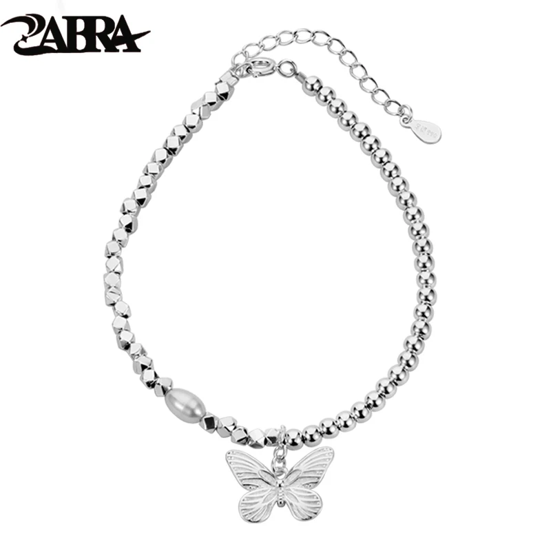 Браслет ZABRA из стерлингового серебра 990 пробы с жемчугом и бабочкой для женщин