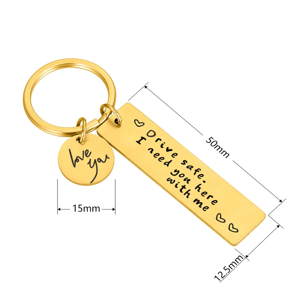 Drive Safe Keychain Lettering Love You Men Women Boyfriend Husband Key Chain Birthday Father's Day Gifts Keyring Accessories images - 6