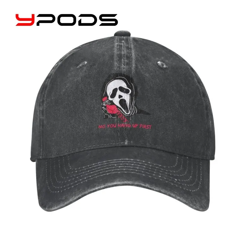 

Ghostface No You Hang Up First Motorcycle baseball cap Adult Sidney Prescott Film Scream Adjustable Dad Hat for Men Women