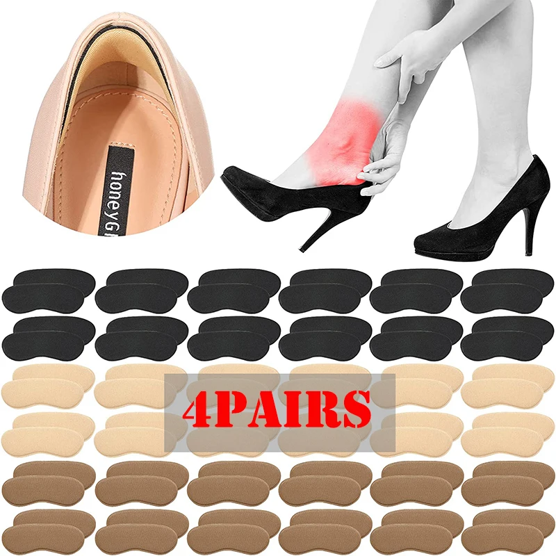 

4Pairs Heel Insoles Patch Pain Relief Anti-wear Cushion Pads Feet Care Heel Protector Adhesive Back Sticker Shoes Insert Insole