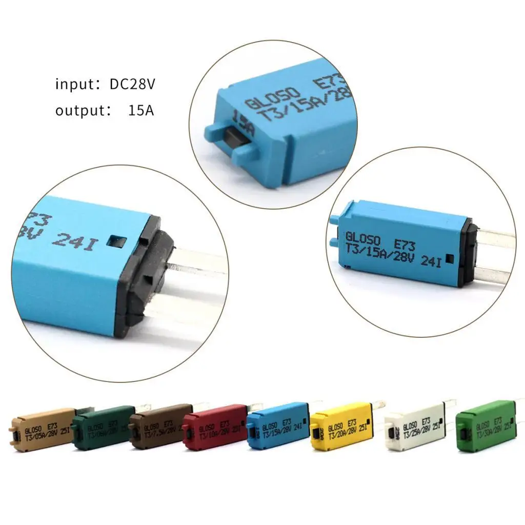 

Boat Car Circuit Breaker Small Blade Fuse 12V-24V Resettable 15A