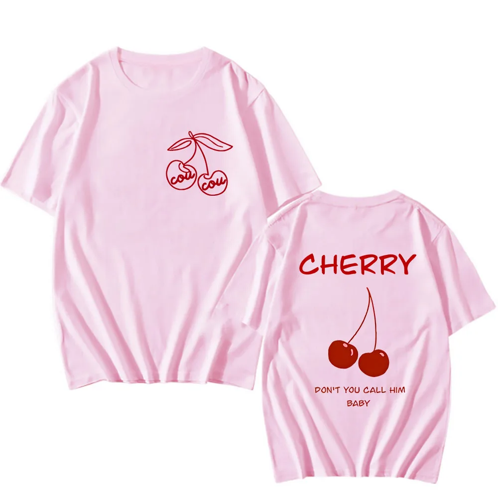 Футболка CouCou с принтом вишни 100% хлопок футболки буквенным для мужчин и женщин