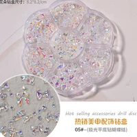 boxed mixed butterfly nail art charms aurora color magicclearthree dimensional nail bow diamond manicure jewelry decoration t63