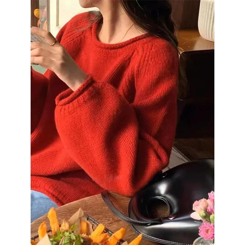 Мягкий и эластичный свитер в корейском стиле женский ранний осенний свободный