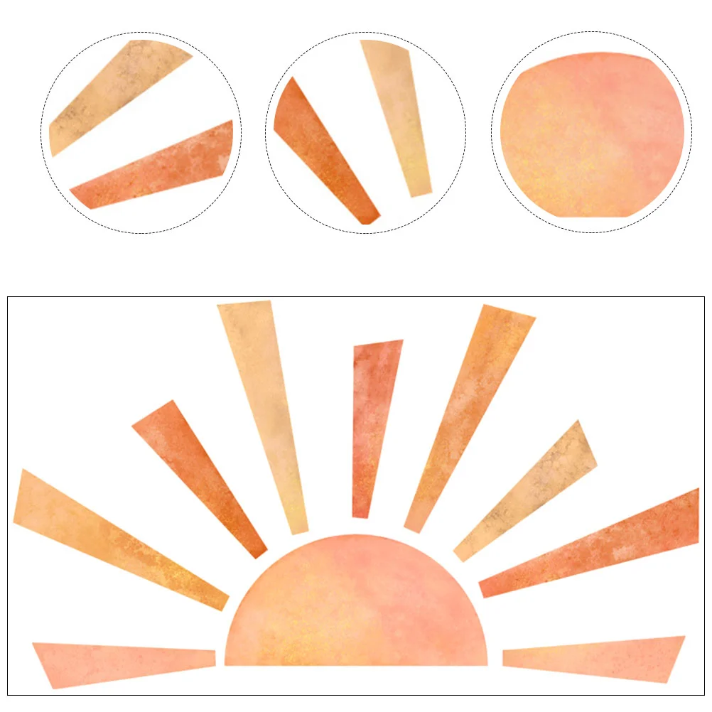 

Wall Sun Stickers Decals Sticker Decal Room Decor Nursery Pvc Decorative Diy Cartoon Half Backgroundadorn Adhesive Home